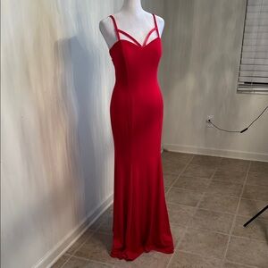 City Triangle Elegant Red Evening Gown